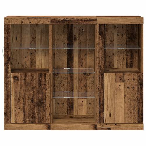 Nabava s LED svjetlima Stara drva 123x37x100 cm Konstruirano drvo Cijena