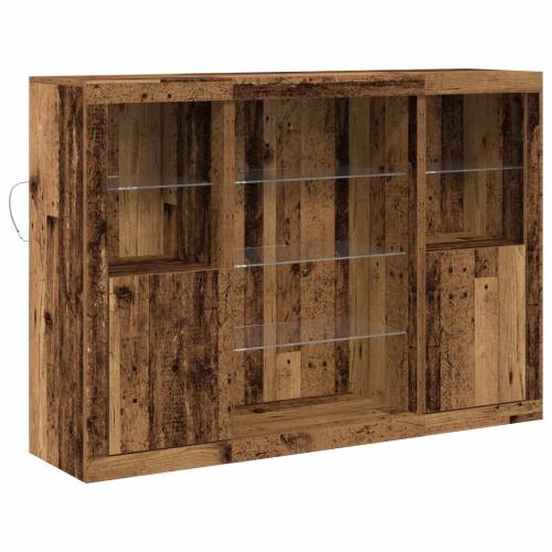 komoda s LED svjetlima staro drvo 142.5x37x100 cm inženjersko drvo Cijena