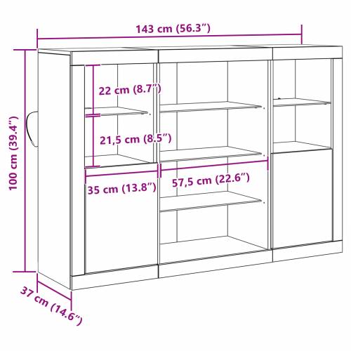 komoda s LED svjetlima staro drvo 142.5x37x100 cm inženjersko drvo Cijena