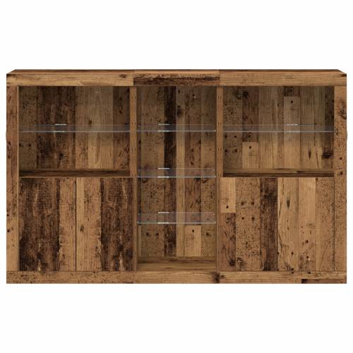 Skrinja s LED svjetlima Staro drvo 162x37x100 cm Konstrukcijsko drvo Cijena