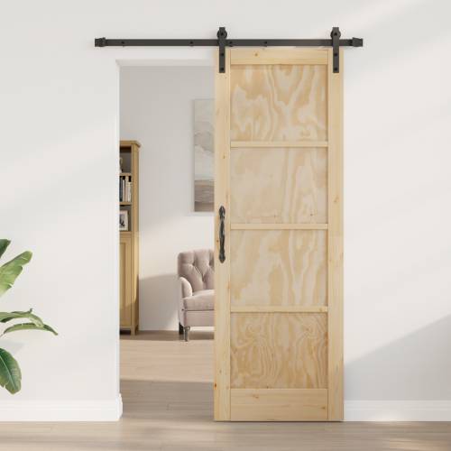 Klizna vrata s kompletnim hardverom 73.5x211 cm od čvrstog drva bora Cijena