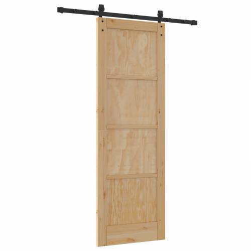 Klizna vrata s kompletnim hardverom 73.5x211 cm od čvrstog drva bora Cijena