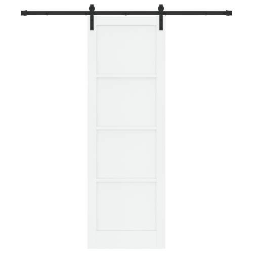 Klizna vrata s setom okova bijela 78x232 cm čvrsto drvo bor Cijena