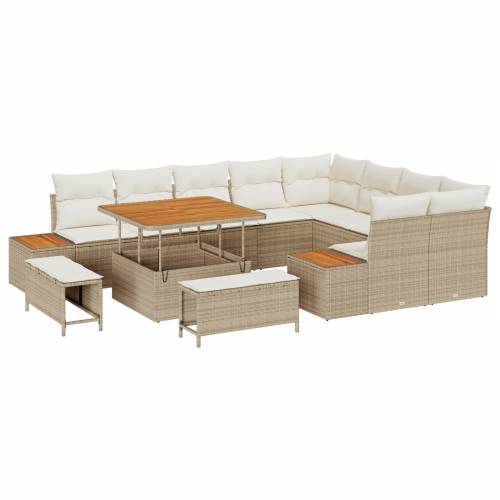 set vrtnih sofa s 12 komada i jastučićima bež poli ratan akacija Cijena