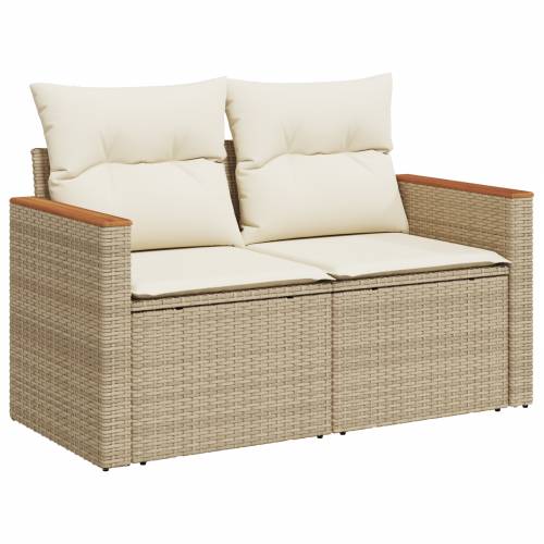 8 komadna vrtna sofa set s jastučićima bež poli ratan akacija Cijena