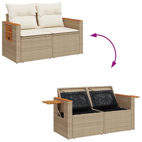 12-dijelni vrtni set sofa s jastučićima bež poli ratan akacija Cijena
