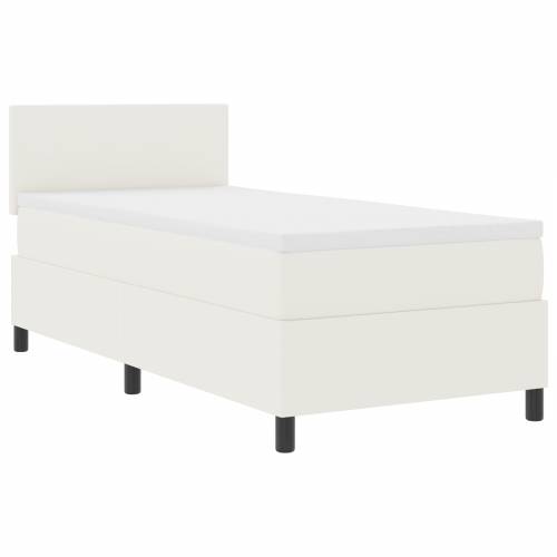 Box Spring Krevet s Madracem & LED Krem 90x200 cm Kordura tkanina Cijena