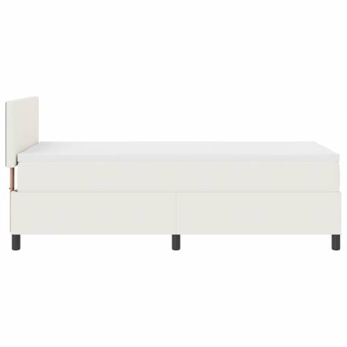 Box Spring Krevet s Madracem & LED Krem 90x200 cm Kordura tkanina Cijena