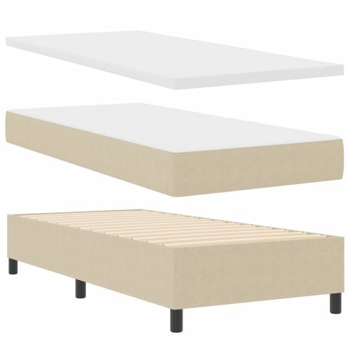 Krevet s Box Springom s madracem i LED svjetlom svijetlo sivi 90x200 cm Kordura tkanina Cijena