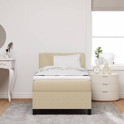 Box Spring Krevet s Madracem & LED Svjetlom Zeleno Sivo 100x200 cm Tkanina od Žoržeta Cijena