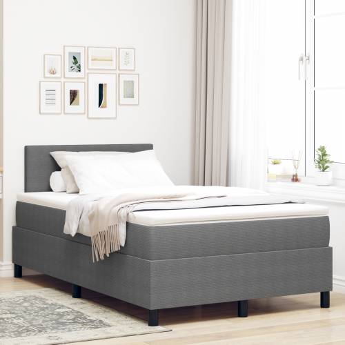 Box Spring Krevet s Madracem & LED Svijetlosivi 120x200 cm Kordura Tkanina Cijena