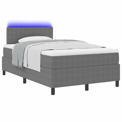 Box Spring Krevet s Madracem & LED Svijetlosivi 120x200 cm Kordura Tkanina Cijena