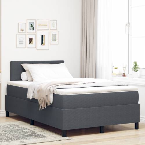 Box Spring Krevet s madracem & LED tamno sivi 120x200 cm žoržet Cijena