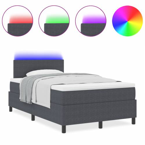 Box Spring Krevet s madracem & LED tamno sivi 120x200 cm žoržet Cijena