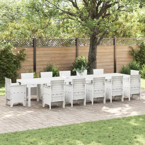 bijeli vrtni stol 400x100x73 cm poli ratan Cijena