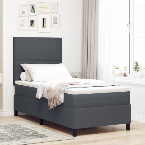 Boks opružni krevet s madracem & LED tamno siva 80x200 cm Kordura Cijena