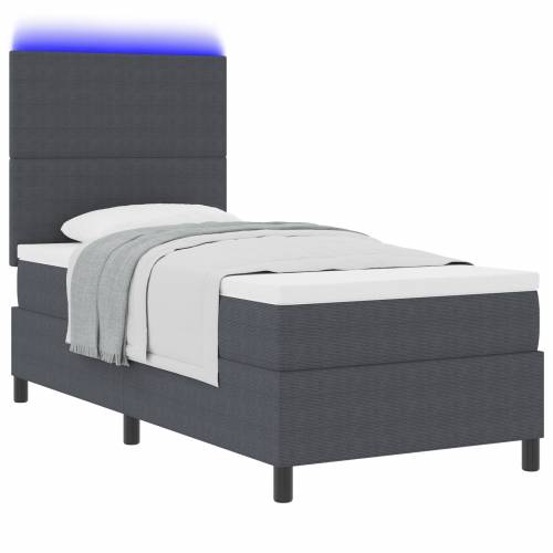 Boks opružni krevet s madracem & LED tamno siva 80x200 cm Kordura Cijena