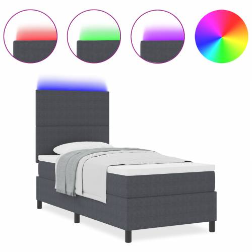 Boks opružni krevet s madracem & LED tamno siva 80x200 cm Kordura Cijena