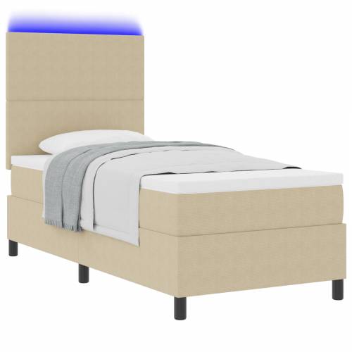 Krevet s opružnim Lavabo - Umivaonikom i madracem & LED svjetlom Zeleno Sivo 100x200 cm Baršun Cijena