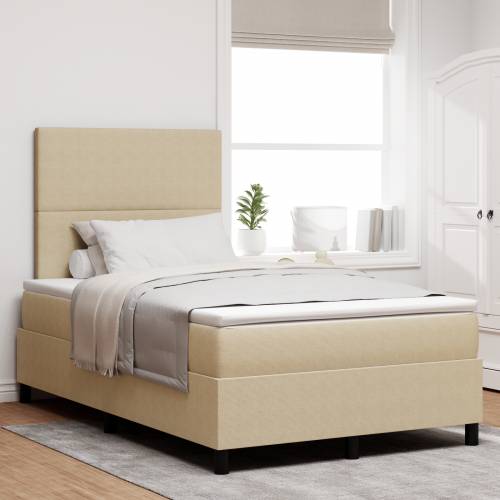 Krevet s box spring sustavom, madracem i LED svjetlom, bež, 120 x 190 cm, kordura tkanina Cijena