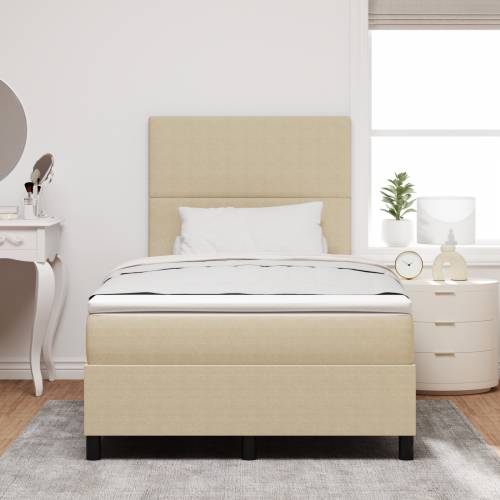 Krevet s box spring sustavom, madracem i LED svjetlom, bež, 120 x 190 cm, kordura tkanina Cijena