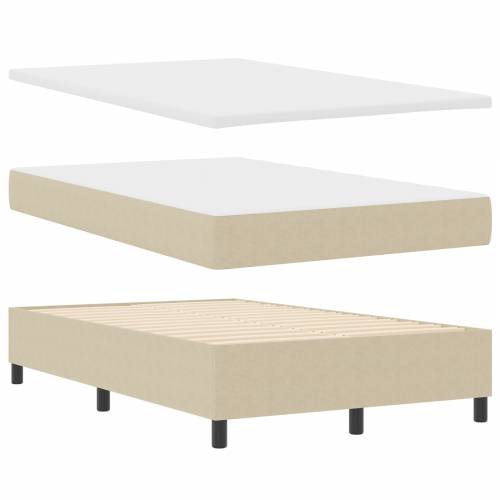 Krevet s box spring sustavom, madracem i LED svjetlom, bež, 120 x 190 cm, kordura tkanina Cijena