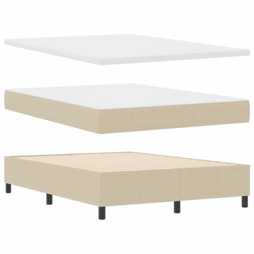 Krevet s box springom s madracem & LED svjetlom Bež 140x200 cm Kordura tkanina Cijena