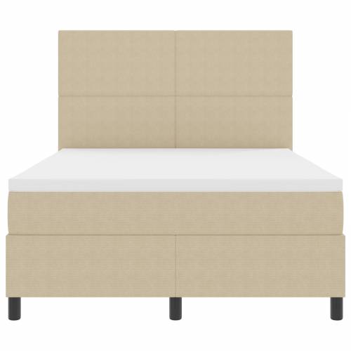 Krevet s box springom s madracem & LED svjetlom Bež 140x200 cm Kordura tkanina Cijena