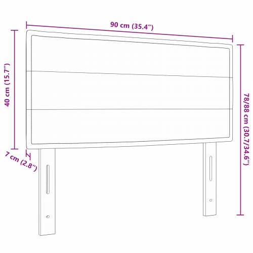 LED uzglavlje Linije dizajn Tamno smeđe 90 cm Tkanina Cijena