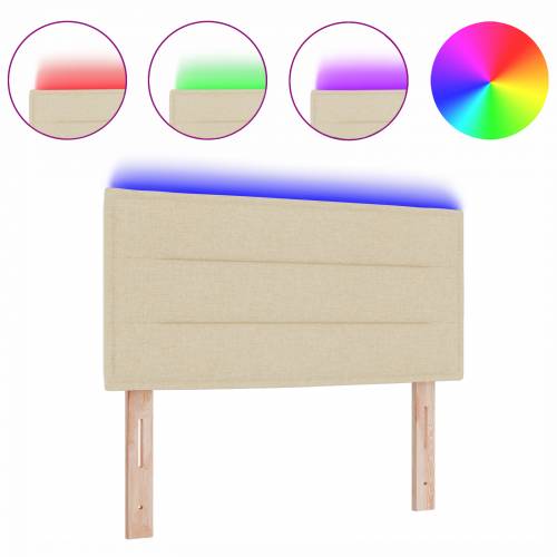 LED uzglavlje s linijama dizajna krem 100 cm tkanina Cijena