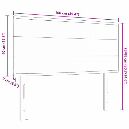 LED uzglavlje s linijama dizajna krem 100 cm tkanina Cijena