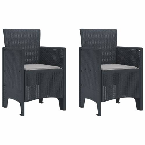 Set za blagovanje u vrtu od 3 dijela s jastucima Antracit Poly Rattan Cijena