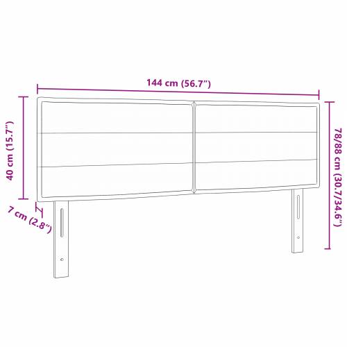 LED uzglavlje linije dizajn crno 72 cm tkanina Cijena