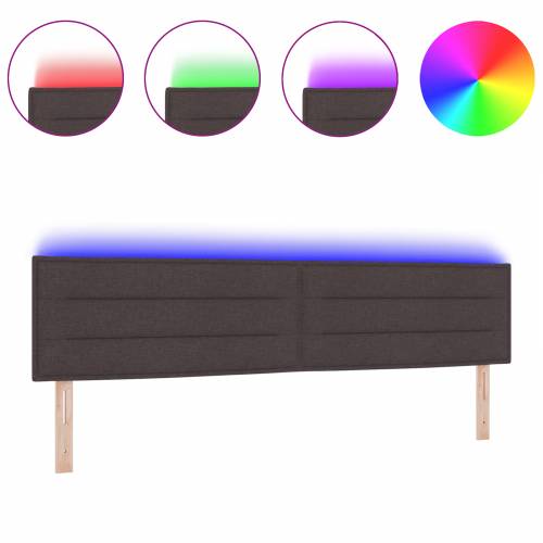 LED uzglavlje s dizajnerskim linijama tamno smeđe 100 cm tkanina Cijena