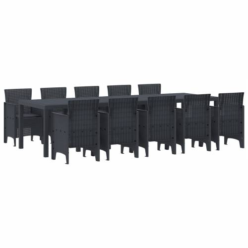 set za obrok u vrtu s 11 komada antracit plastični ratan Cijena