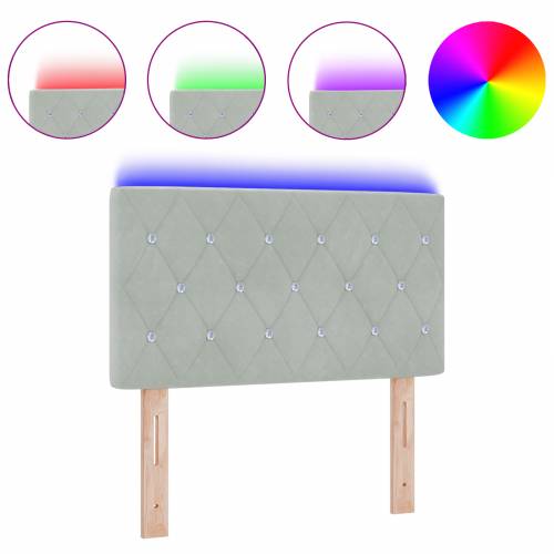 LED uzglavlje s kristalnim gumbima tufcana svjetlosivo 80 cm baršunasto Cijena