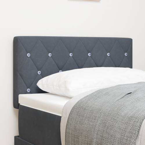 LED uzglavlje s kristalnim gumbima Tamno sivo 80 cm Baršunasto Cijena