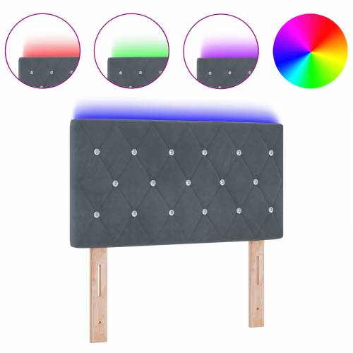 LED uzglavlje s kristalnim gumbima Tamno sivo 80 cm Baršunasto Cijena