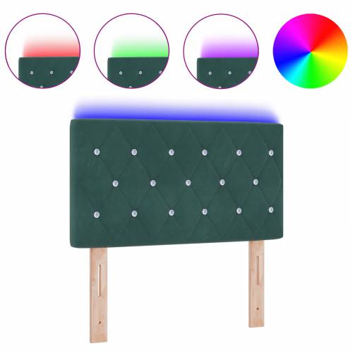LED Uzglavlje s Kristalnim Dugmetom Zakovano Tamno Zelena 80 cm Baršun Cijena