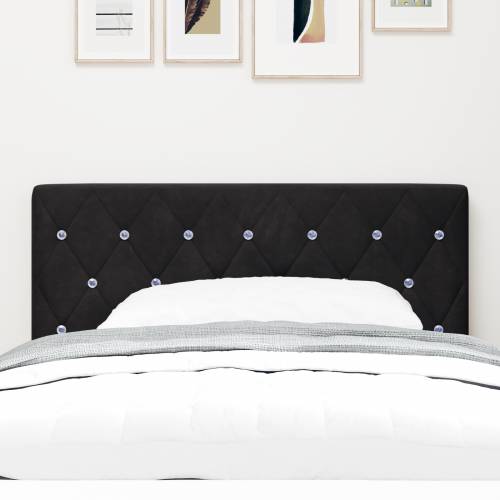 LED uzglavlje s kristalnim gumbima crno 90 cm baršunasto Cijena