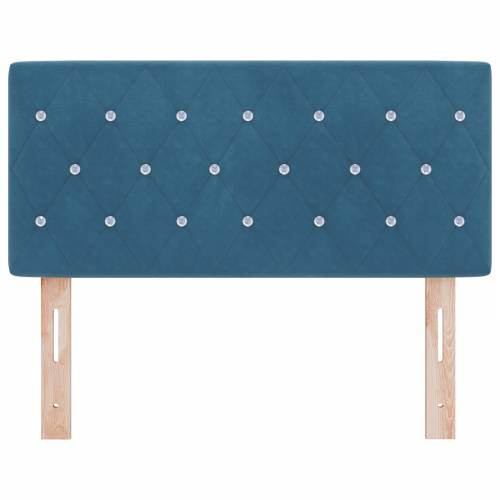 LED uzglavlje s kristalnim gumbima, tufting, tamno plavo, 90 cm, baršun Cijena