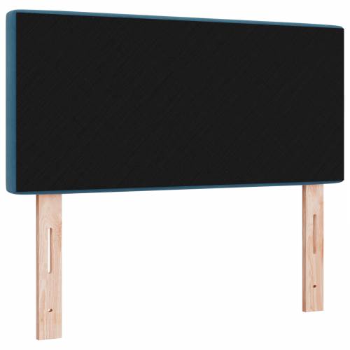 LED uzglavlje s kristalnim gumbima, tufting, tamno plavo, 90 cm, baršun Cijena