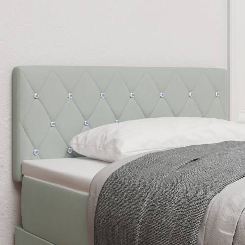 LED uzglavlje s kristalnim gumbima, prešano, svjetlosivo, 100 cm, velvet Cijena