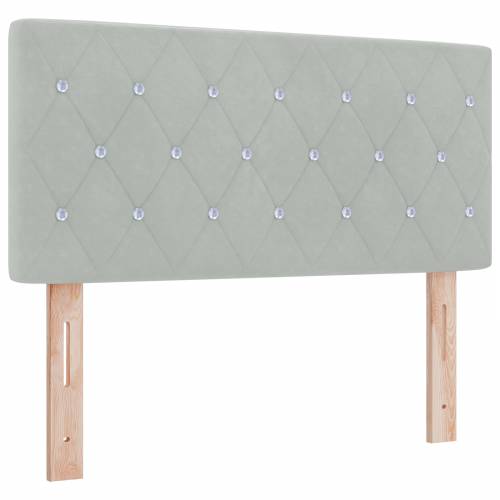 LED uzglavlje s kristalnim gumbima, prešano, svjetlosivo, 100 cm, velvet Cijena