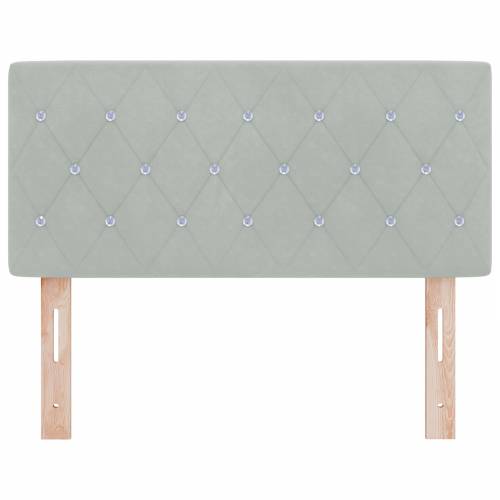 LED uzglavlje s kristalnim gumbima, prešano, svjetlosivo, 100 cm, velvet Cijena