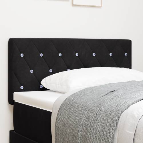 LED uzglavlje s kristalnim gumbićima crno 100 cm baršun Cijena