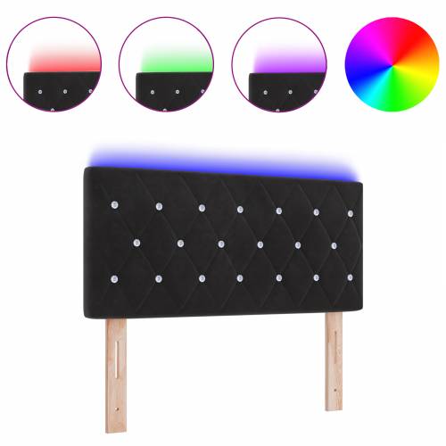 LED uzglavlje s kristalnim gumbićima crno 100 cm baršun Cijena