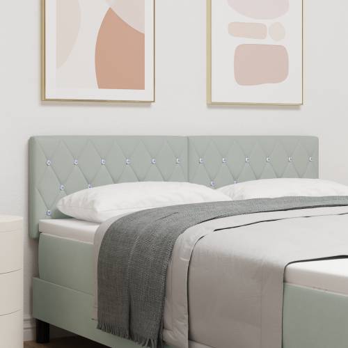 LED uzglavlje s kristalnim dugmadi svjetlosivo 72 cm baršunasto Cijena