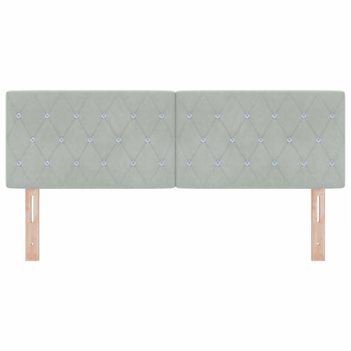 LED uzglavlje s kristalnim dugmadi svjetlosivo 72 cm baršunasto Cijena