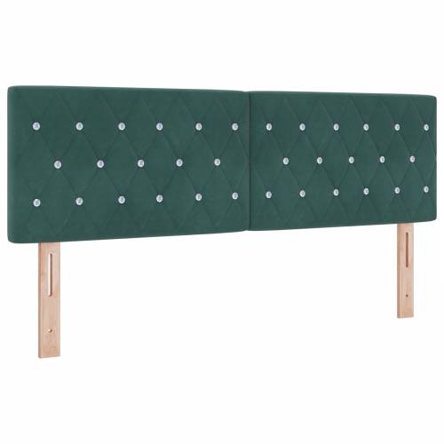 LED uzglavlje s kristalnim gumbima, tamnozeleno 72 cm, baršun Cijena